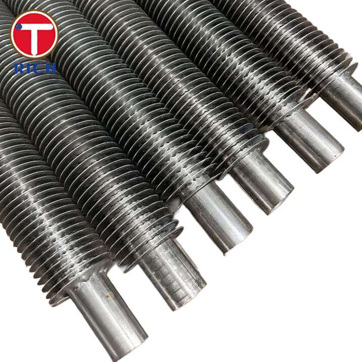 熱交換器用合金鋼L型フット張力巻付フィンチューブ（伝熱性能向上）