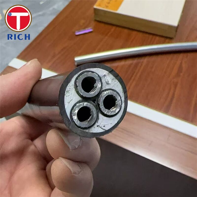 304L/316L/Duplex 2205級および冷引/熱巻き技術で造船のためのプラスチックコーティング付きの多核型ステンレス鋼シームレスチューブ